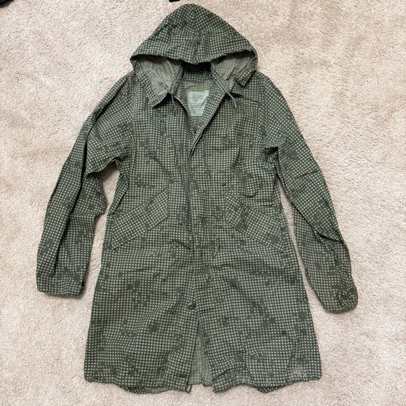 Vtg Army Fishtail Parka Military Night Desert Camouflage Camo Jacket Small 80s